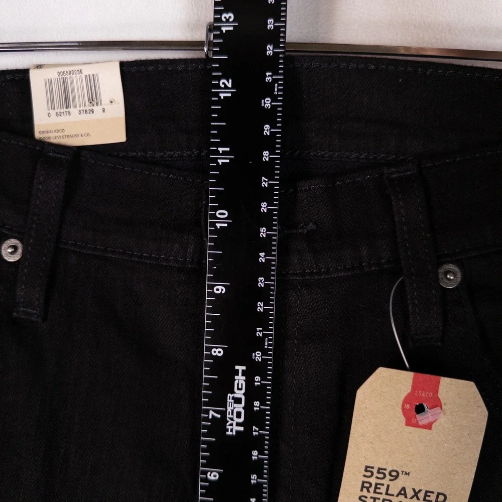 Levis Mens 559 Relaxed Straight Jeans 32x32 Black Stretch Denim Pants New